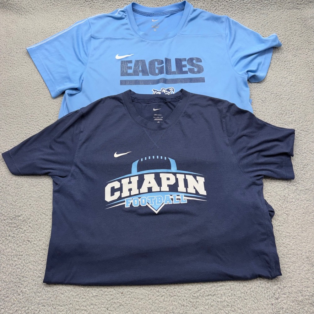 Nike FJ9571-448 DV6746-423 Mens XL Chapin High School Eagles Football Shirts Lot